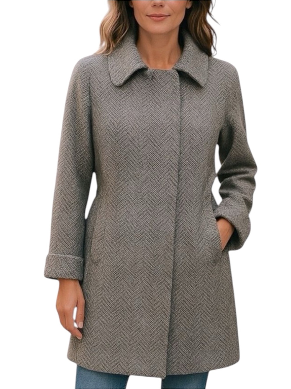 Willow & Clay Black Gray Herringbone Jacket NWOT Size XS CastleCore